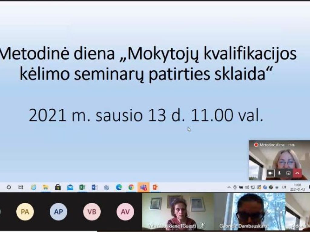 Metodinė diena „Mokytojų kvalifikacijos kėlimo seminarų patirties sklaida“
